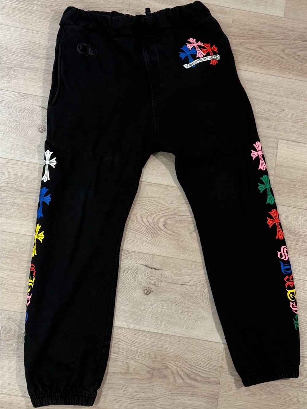Chrome Hearts Black Mens Sweatpants multicolor cross sweatpants